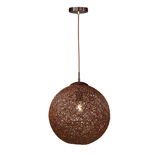 TADANO - Lámpara de techo (redonda, 39 cm de diámetro), diseño de bola, color marrón