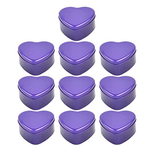 TomaiBaby 10 Unidades de Latas de Metal Vacías en Forma de Corazón Cajas de Dulces Y Chocolate Cajas con Tapa Latas de Cosméticos Regalos para Fiestas de Pascua Recipientes para Hacer Velas