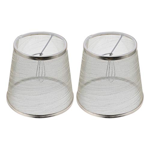 Uonlytech 2 piezas de tela para pantalla de lámpara, clip en la bombilla, barril de tela, cubierta para lámpara de mesa, candelabro, lámpara de pared, lámpara de pie (dorado) Uonlytech 2 piezas de tela para pantalla de lámpara, clip en la bombilla, barril de tela, cubierta para lámpara de mesa, candelabro, lámpara de pared, lámpara de pie (dorado)