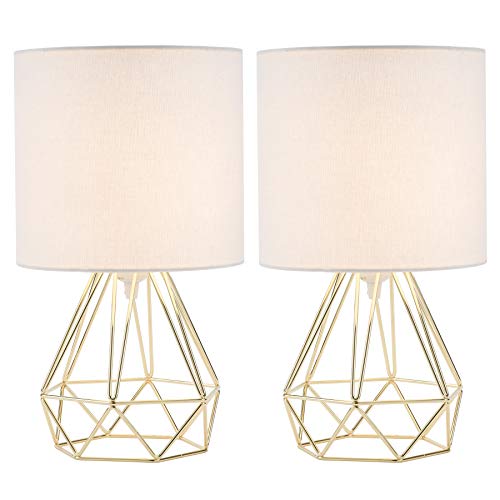 Valens 2PCS Lámpara de Mesa Diamante E27 Lampara para Mesillas de Noche Lámpara de Mesa en Forma de Diamante Mini Lámpara de Mesa Vintage (Dorado, 2 pcs) Valens 2PCS Lámpara de Mesa Diamante E27 Lampara para Mesillas de Noche Lámpara de Mesa en Forma de Diamante Mini Lámpara de Mesa Vintage (Dorado, 2 pcs)