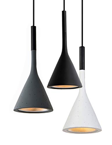 Vecys Lámpara Colgante E27 Lámpara Araña Embudo Resina Imitación Cemento, Lamparas de Techo Colgantes Modernas para Oficina, Restaurante, Cafetería, Bar, hotel, Restaurante Ligero(Blanco) Vecys Lámpara Colgante E27 Lámpara Araña Embudo Resina Imitación Cemento, Lamparas de Techo Colgantes Modernas para Oficina, Restaurante, Cafetería, Bar, hotel, Restaurante Ligero(Blanco)