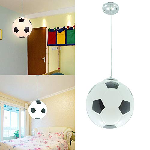 Wankd - Lámpara de techo para habitación infantil, diseño de balón de fútbol creativo, moderna, LED, protección para los ojos, E27, para salón, dormitorio, guardería, Negro, 20 * 20 * 20cm