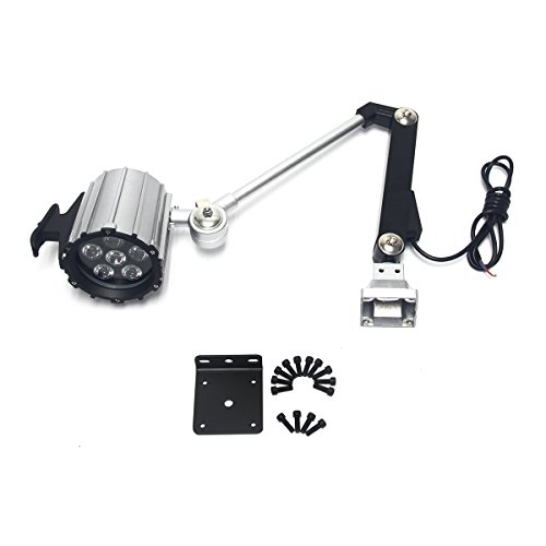 Wisamic 12W brazo largo LED lámpara de trabajo con lámpara Worklight con 50,000 horas de vida útil, juntas completamente ajustables, 110v a 220v