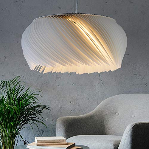 XZhstes Lámpara de araña de pergamino de pergamino moderno nórdico, minimalista, creativo, ideal para hotel, sala de estar, comedor, dormitorio, luz cálida LED, diámetro de 60 x 25 cm