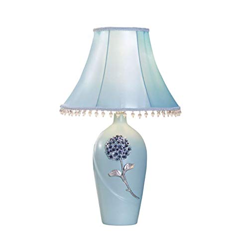 XZJJZ Lámpara de Mesa de cerámica lámpara de Mesa de Porcelana Dormitorio lámpara de cabecera del florero de cerámica clásica