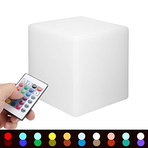 Ymiko Luces nocturnas LED Lámpara de mesita de Noche Recargable USB Modo de Cambio de Color 16RGB Atenuación de 5 Niveles, Niños Adultos Cuadrado LED Mesa de luz Nocturna Ambiente de Escritorio(10cm)