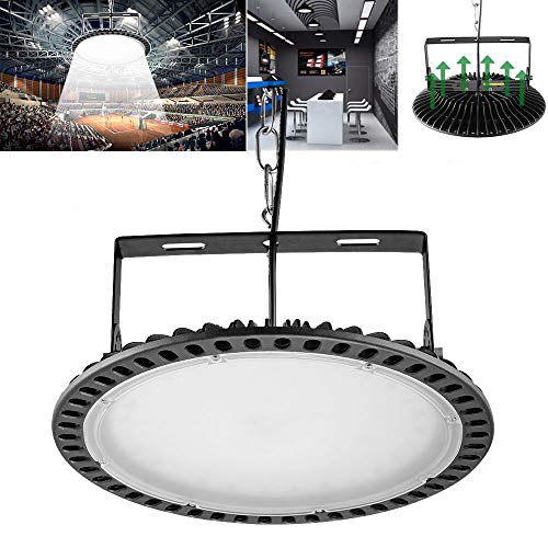 Yuanline 200W UFO Iluminación LED Alta, 120 grados Lámpara Industrial Ultra Delgada,Lámpara Industrial de Blanco Frío 6000-6500K, 20000Lm (200w)