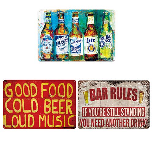 Zidao Cerveza Retro Tin Sign,Cartel De Chapa Cerveza,Bar Muestra De La Lata Placa para Bares Salón Cocina Restaurante Discoteca, Decoración Vintage,Rojo