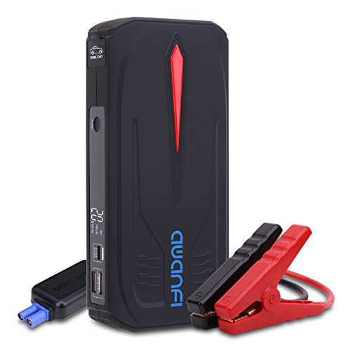 AWANFI Arrancador de Coches Batería 1000A 12V 16800mAh Gasolina 6.5L y Diesel 4.0L, Arranque Coche Portable para Vehículo y Motocicletas,QC3.0 Entrada Tipo-C Salidas USB Pantella LCD Linterna LED SOS AWANFI Arrancador de Coches Batería 1000A 12V 16800mAh Gasolina 6.5L y Diesel 4.0L, Arranque Coche Portable para Vehículo y Motocicletas,QC3.0 Entrada Tipo-C Salidas USB Pantella LCD Linterna LED SOS