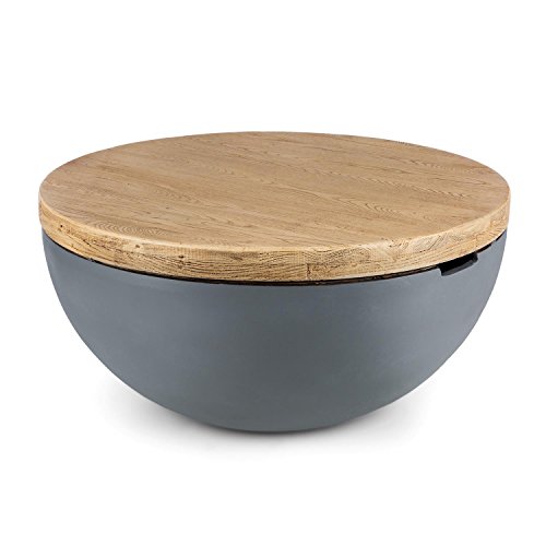blumfeldt Blockhouse Lounge Mesa Redonda - Dimensiones 80x40cm - para Interior y Exterior - Base de hormigón - Cemento inmine a Intemperie - Jardín o terraza - Forma semiesférica blumfeldt Blockhouse Lounge Mesa Redonda - Dimensiones 80x40cm - para Interior y Exterior - Base de hormigón - Cemento inmine a Intemperie - Jardín o terraza - Forma semiesférica