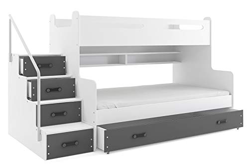 Cama litera triple MAX 3 (para tres niños) 200x80 y 200x120m , COLOR BLANCO- gris, todo includo! PRECIO MAS BAJO!… Cama litera triple MAX 3 (para tres niños) 200x80 y 200x120m , COLOR BLANCO- gris, todo includo! PRECIO MAS BAJO!…