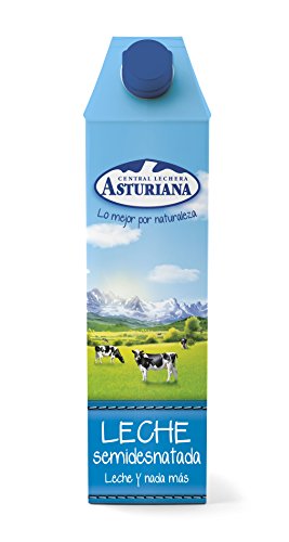 Central Lechera Asturiana - Leche UHT Semidesnatada 1000 ml - Pack de 6 (Total 6000 ml)