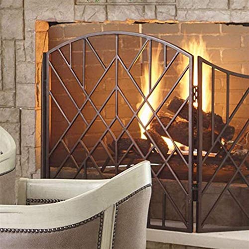 Chimenea chispa de protección de 3 Tablero adicional de pantalla grande arco de fuego de malla, Solid Spark Hierro forjado Guard for la seguridad del bebé, por estufa de leña / chimenea Estufa, 130 × Chimenea chispa de protección de 3 Tablero adicional de pantalla grande arco de fuego de malla, Solid Spark Hierro forjado Guard for la seguridad del bebé, por estufa de leña / chimenea Estufa, 130 ×