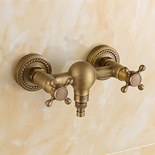 cuarto de baño faucet lavadora faucet handle double and cold retro pool trapeador antiguo cobre en la pared antiguo