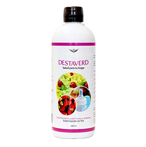 DESTAVERD Desinfectante Frutas y Verduras SIN LEJÍA y Esterilizador biberones y tetinas en frío - Sin olor, no deja sabor. No es contaminante, ni irritante ni corrosivo (500 ml) DESTAVERD Desinfectante Frutas y Verduras SIN LEJÍA y Esterilizador biberones y tetinas en frío - Sin olor, no deja sabor. No es contaminante, ni irritante ni corrosivo (500 ml)