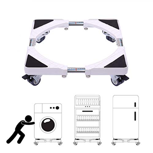 DQM 4 Bases Ajustables Base de la Base de la Lavadora, con Ruedas, Base de Carro extraíble para la Lavadora de la Secadora, Rotación 360, Conveniente y Flexible