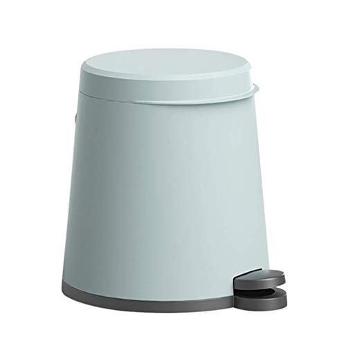 DSJMUY Papelera Papelera, Caja de Pedal de Cocina, Papelera de plástico, Papelera de baño Cerrada Suave con Tapa y Cubo Interior Desmontable - 6 litros (Color: Azul)