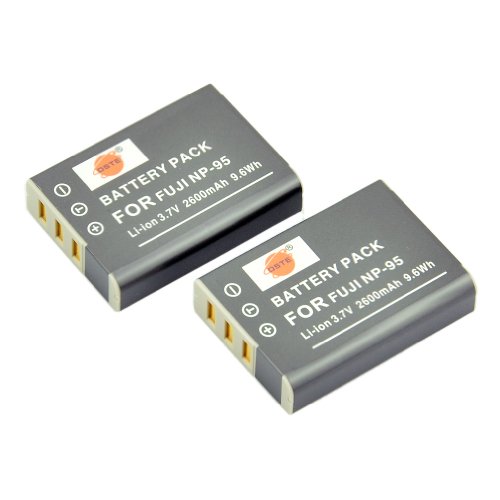 DSTE 2pcs NP-95 Rechargeable Li-ion Battery for Fuji FinePix REAL 3D W1, X100, X100S, X-S1 Digatal Camera