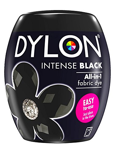 Dylon: Cápsula de 350 g para pintar telas a máquina, gama completa de nuevos colores disponibles Intense Black