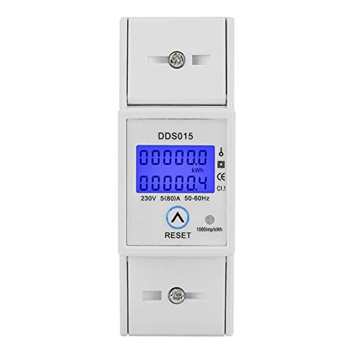 Eurobuy 5-80A Ac 230V 50Hz Kwh Metro Digital Lcd Display Monofásico Medidor de Energía Vatímetro 35Mm Montaje en Carril Din Eurobuy 5-80A Ac 230V 50Hz Kwh Metro Digital Lcd Display Monofásico Medidor de Energía Vatímetro 35Mm Montaje en Carril Din