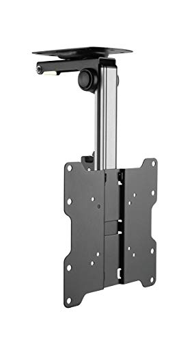 FEIGER Ceiling TV Mount Universal Hinged Tilt & Swivel Bracket (Flip Down Folding Pitched Roof Monitor Television Holder) for 17 to 37 Inch VESA LED LCD 4K Screens