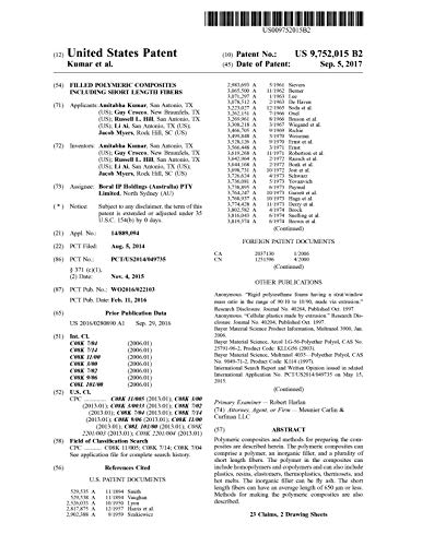 Filled polymeric composites including short length fibers: United States Patent 9752015 (English Edition) Filled polymeric composites including short length fibers: United States Patent 9752015 (English Edition)