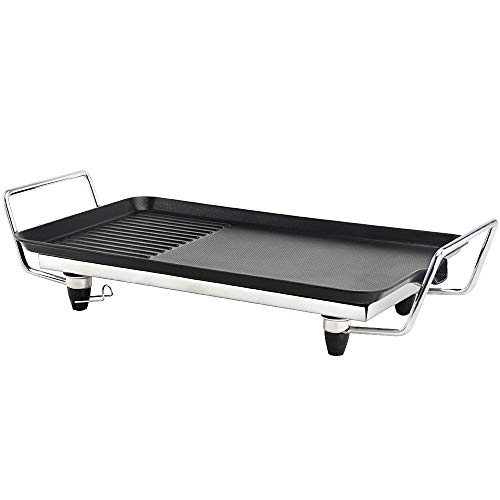 GRIDINLUX. Plancha Eléctrica de Asar. Grill cocina 1500W, Triple Capa Cerámica, Grill Antiadherente, Doble Zona, Salida de Grasas, Cocina Saludable, Comida Sana, Fácil Limpieza y Almacenaje GRIDINLUX. Plancha Eléctrica de Asar. Grill cocina 1500W, Triple Capa Cerámica, Grill Antiadherente, Doble Zona, Salida de Grasas, Cocina Saludable, Comida Sana, Fácil Limpieza y Almacenaje
