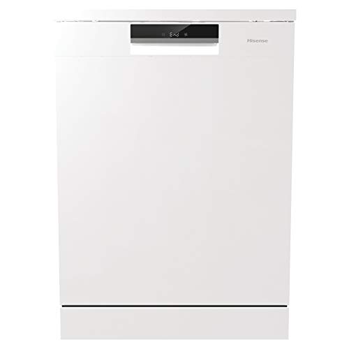 Hisense HS6130W - Lavavajillas clase A+++, Capacidad para 16 servicios, 3 bandeja, Color Blanco de 60 Cm, 5 Programas, bajo nivel sonoro, Filtro autolimpiable, Contador digital con programa Ecológico