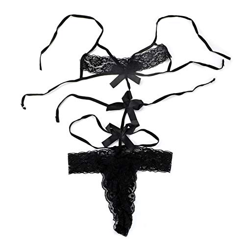 JINSUO Yiyuntian Mujer Sexy de una Pieza lencería Ahueca hacia Fuera Lace Body kodysuit neglige Ropa Interior Ropa Atractiva Ropa de Dormir (Color : Black, Size : One Size)