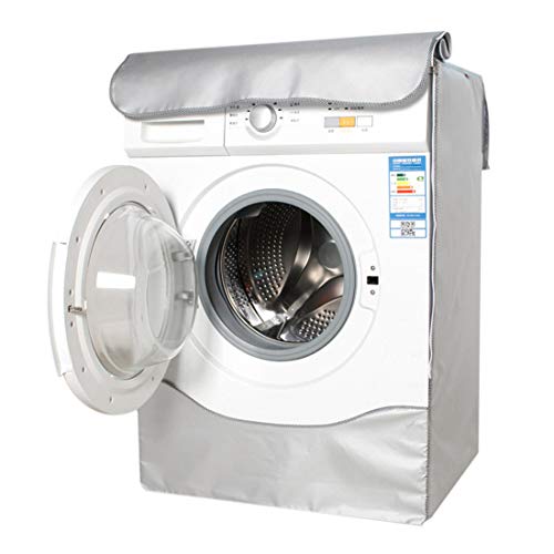 Jubang - Funda para lavadora impermeable, tapa de protección con cremallera para lavadora con carga frontal, talla única