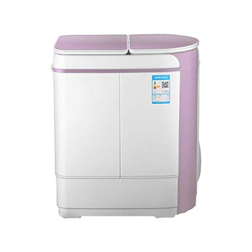 Lavadoras de ropa Doble Tambor hogar semiautomático Mini fáciles de Mover el bajo liberadores de Doble Uso secador de púrpura Blanco, Apartamento de Interiores