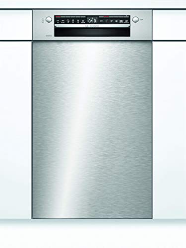 Lavavajillas Bosch SPU4HKS53E Serie 4, A+, 45 cm, acero inoxidable, 220 kWh/año, 9 MGD, SuperSilence, secado extra, cesta Vario, Home Connect