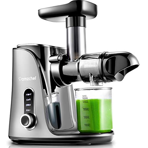 Licuadora prensada en frío, AMZCHEF licuadora de frutas y verduras, Extractor de zumos con 2 velocidades, panel de pantalla LED, 2 botellas de agua(500ML), cepillo fácil de limpiar,Plata Licuadora prensada en frío, AMZCHEF licuadora de frutas y verduras, Extractor de zumos con 2 velocidades, panel de pantalla LED, 2 botellas de agua(500ML), cepillo fácil de limpiar,Plata