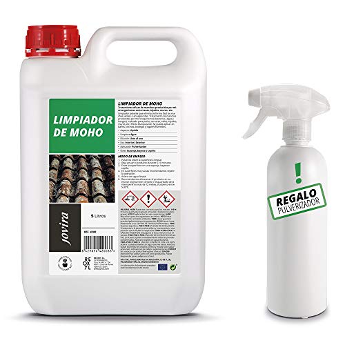 LIMPIADOR DE MOHO, Antimoho, limpia el moho, eficaz para Manchas de microorganismos en terrazas, tejados, muros, paredes, jardin, azulejos, bañeras, cocinas, baldosas, aseo.