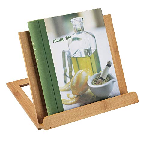 mDesign Atril de Madera – Atril para Libros Plegable con Cuatro Posiciones Diferentes – Ideal para apoyar Libros de Recetas en la Cocina – También Adecuado como Soporte para Tablet – Natural mDesign Atril de Madera – Atril para Libros Plegable con Cuatro Posiciones Diferentes – Ideal para apoyar Libros de Recetas en la Cocina – También Adecuado como Soporte para Tablet – Natural