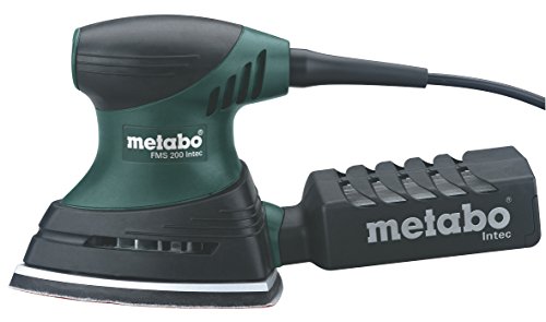 Metabo 600065500 600065500-Lijadora Triangular para Madera FMS Intec (Base Grande) 200W con maletín, 200 W, 230 V, Negro