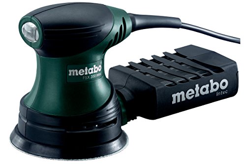 Metabo 6.09225.50 609225500-Lijadora excéntrica para madera FSX 200 Intec 240W con maletín, 240 W, 240 V, Negro