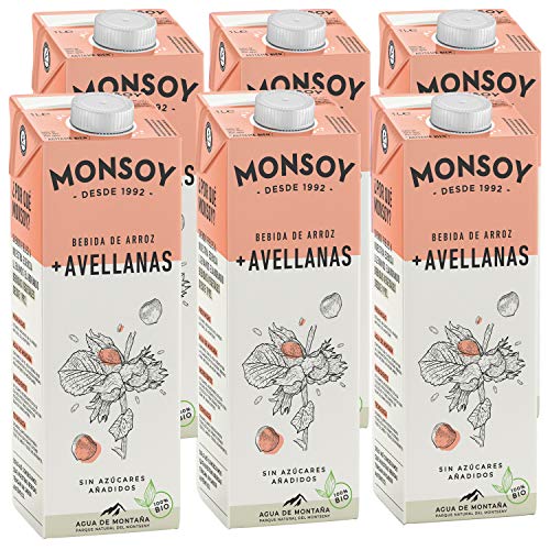 Monsoy - Bebida De Arroz Avellanas BIO - Caja de 6 x 1L