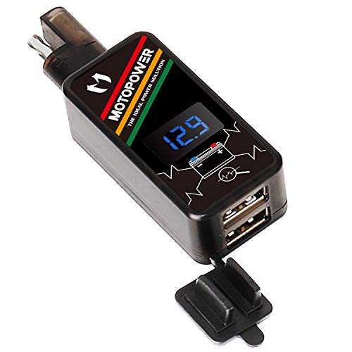 MOTOPOWER MP0620 4.2Amp Moto Cargador USB Dual SAE al Adaptador USB con Pantalla de Voltaje LED