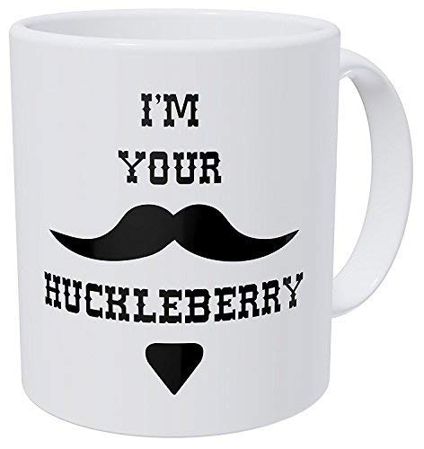 N\A I 'm Your Huckleberry Western Bigote 11 onzas Taza de café Divertida AA Class Ultra White 390 Grams Ceramic.