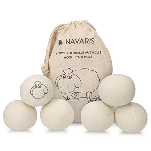Navaris Bolas para Secadora y Lavadora de Lana - Pelotas para secar la Ropa sin Usar suavizante - Dryer Balls de Lana de Oveja Reutilizables Navaris Bolas para Secadora y Lavadora de Lana - Pelotas para secar la Ropa sin Usar suavizante - Dryer Balls de Lana de Oveja Reutilizables