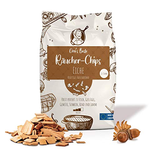 Omi's BESTE© Virutas para ahumar Roble - Saco de Aprox. 0,8 kg | Virutas de Madera para ahumador y Barbacoa | Aromatizante Natural para un Fuerte Sabor a Humo - Wood Chips para asado Omi's BESTE© Virutas para ahumar Roble - Saco de Aprox. 0,8 kg | Virutas de Madera para ahumador y Barbacoa | Aromatizante Natural para un Fuerte Sabor a Humo - Wood Chips para asado