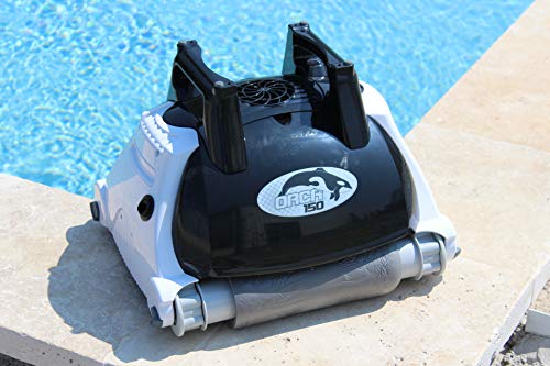 Orca 105998 - Robot limpiador automático para piscina, fondo y pared, color negro y blanco