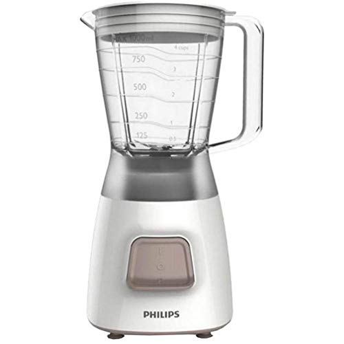 Philips HR2052/00 Licuadora Daily Basic 450 W, 1.25 litros, 0 Decibeles, Plástico, Blanco