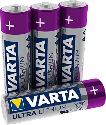 Pilas Varta Lithium AA Mignon LR06 (paquete de 4 unidades) - Ideal para cámaras digitales, juguetes, GPS, usos deportivos y al aire libre