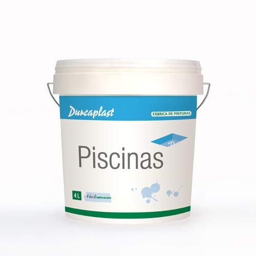 Pintura para piscinas DURCAPLAST, PINTURA AL AGUA. Buena resistencia al agua y a los productos de mantenimiento y limpieza de piscinas. En color blanco y azul. (4L, AZUL)