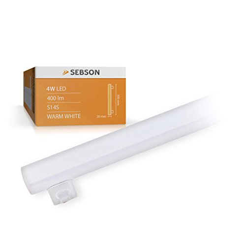 SEBSON® S14S bombilla 4W LED 30cm (Equivale a 35W, Blanco cálido, 400lm, 150º)