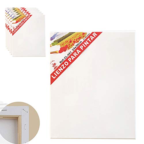 Set de 6 Lienzos 100% algodón 280g/m², Muchos Tamaños Elegir las que Necesarias,Lienzos Para Todo Tipo de Pintura Acrílico Oleo Acuarela. (24 X 30) Set de 6 Lienzos 100% algodón 280g/m², Muchos Tamaños Elegir las que Necesarias,Lienzos Para Todo Tipo de Pintura Acrílico Oleo Acuarela. (24 X 30)