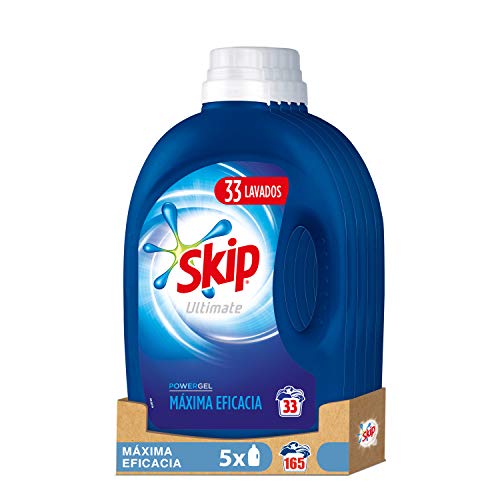 Skip Ultimate Triple Poder Máxima Eficacia Detergente Líquido para Lavadora - Paquete de 5 x 33 lavados - Total: 165 lavados
