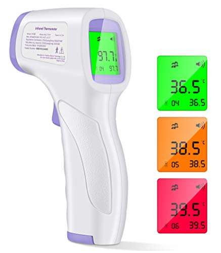 UNIQUE BRIGHT Non-Contact Infrared Forehead Thermometer for Adults and Children with LCD Display Digital Laser Temperature Tool